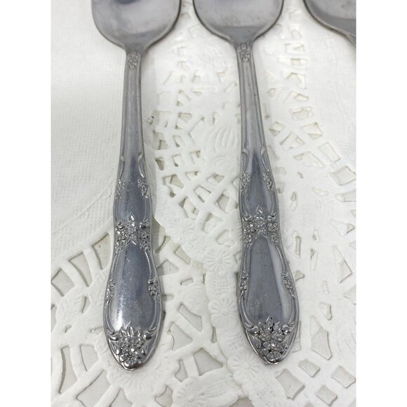 Lot of 8 Oneida FENWAY Dream Glossy Stainless Teaspoons 6" Wm A Rogers Vintage - Picture 4 of 9